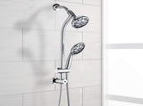 Drill-Free Stainless Steel Slide Bar Combo Rain Showerhead 7-Setting Hand, Dual Shower Head Spa W121947468