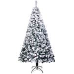 ZUN 6FT PVC Flocking Christmas Tree 750 Branches Spread Out Naturally Tree 28060686