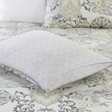 8 Piece Cotton Floral Printed Reversible Comforter Set Yellow King B03597284