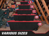 (2 pack) 12 Gallon Snap Lid Storage Bin, Black Base with Red Lid, Heavy Duty Plastic 05150996