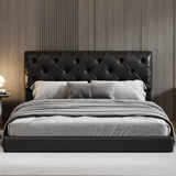 ZUN Queen Size Tufted Upholstered Platform Bed, Black WF325836AAB
