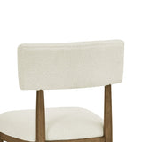 Darla Set of 2 Walnut Oak Dining Side Chairs with Beige Sherpa Fabric B061P353764