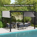 10 x 10ft Gazebo Replacement Canopy, UV Protection Pergola Shade Cover Light Gray 15679125