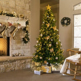 7.5 FT Artificial Christmas Tree with DIY 400 Warm White LED Lights, Hinged Xmas Pine Tree with Tree 54573229