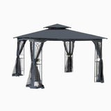 ZUN 10x10 Outdoor Patio Gazebo Canopy Tent With Ventilated Double Roof And Mosquito net 98489857