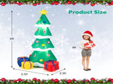 6FT Inflatable Christmas Tree Multicolored Gift Boxes Star Top, Built-in LED Lights, Waterproof 22450035