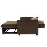 ZUN Double seat sofa bed sofa with pull-out bed, adjustable backrest with 2 lumbar pillows for small 40758871