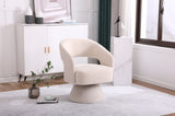 ZUN Swivel Accent Chair Armchair, Round Barrel Chair in Fabric for Living Room Bedroom, Beige 02903159