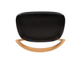 Raven 20.5" Stacking Sculpted Oak Wood Dining Chair, Warm Natural Brown & Black Faux Leather B2719P238276