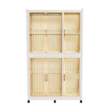 Portable Wardrobe Closet Storage Organizer for Clothes,Clothes Dresser,6 Magnetic Doors-6 Cubes & 2 W2699P327123