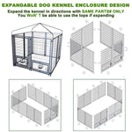 ZUN Outdoor Dog Kennel 4.5' x 4.5' x 4.8' with Waterproof Canopy Roof Heavy Duty Metal Dog Cage with 77088406