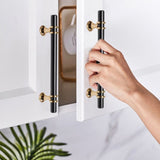 ZUN T Bar Drawer Knobs Closet Pulls Kitchen Cabinet Door Handles Black Gold 08176915