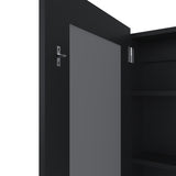 Medicine Cabinet 25.7" H, 1 Door, 3 Shelves, 1 Mirror, Black B097P250883