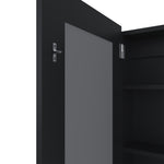 ZUN Medicine Cabinet 25.7" H, 1 Door, 3 Shelves, 1 Mirror, Black B097P250883