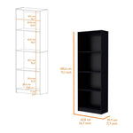 ZUN Zachary Black Tier Storage Shelves Bookcase B062P175148