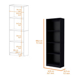 ZUN Black Tier Storage Shelves Bookcase B062P175148