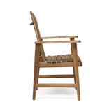 ZUN Outdoor Weather Resistant Acacia Wood Adirondack Dining Chairs , Natural Finish 64844.00