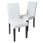 ZUN Urban Style Solid Wood Leatherette Padded Parson Chair, White, Set of 2 T2574P164535