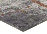 Quarry 5x6.5' Abstract Area Rug, Gray & Orange Polypropylene B2719P245965
