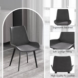 ZUN Modern Dining Chair Living Room Black Metal Leg Dining Chair-Grey-2pcs/ctn W153565882