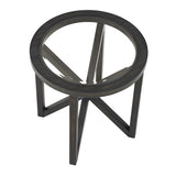 Modern simple coffee table, tempered coffee table solid wood base round transparent W1781127575