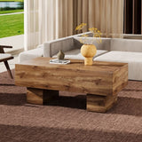 ZUN This modern rectangular coffee table features a stylish wood color, making it an ideal addition to W1151P168335