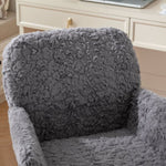 ZUN A&A Furniture Office Chair,Artificial rabbit hair Home Office Chair with Golden Metal W1143P154103