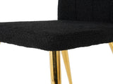 Modern Black teddy wool dining chair, upholstered chair with fabric accent side chair with W210127518