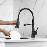 LED Commercial Kitchen Faucet with Pull Down Sprayer, Single Handle Single Lever Kitchen Sink Faucet W1932P172276