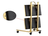 Gold 2 Tier Beauty Salon SPA Rolling Cart w/Double Storage Tray Stainless Steel 65665633