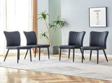 Modern Black PU Chair Set - Four Pieces, The backrest has a vertical and smooth line design.Suitable W1151P268762