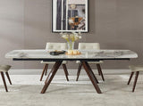 Retractable Imitation Sintered stone Table Expandable 55.12" to 78.74" can Seats 4-6 Person Heat W5630P456161