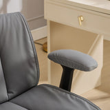 Cross Legged with Flip-Up Armrests Leather, Cross Legged Office on Wheels, Comfy Swivel 18513157