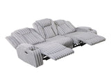 Light Gray Double Reclining Sofa with Cup Holders Ultra Comfort Premium Corduroy Upholstery Living B011P501907