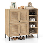 ZUN Entry shoe cabinet with adjustable shelf and flip door 12036977