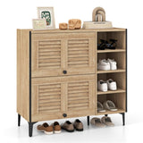 ZUN Entry shoe cabinet with adjustable shelf and flip door 12036977