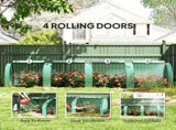 Portable Tunnelhouse, 13' L x 3' W x 2.5' H, 4 Zippered Doors, Water/UV Resistant PE Cover, 53375401
