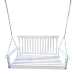 ZUN Front Porch Swing with Armrests, Wood Bench Swing with Hanging Chains,for Outdoor Patio ,Garden 27401384