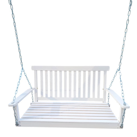 ZUN Front Porch Swing with Armrests, Wood Bench Swing with Hanging Chains,for Outdoor Patio ,Garden 27401384