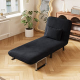 31.5 Convertible Chair Bed, Tri-Fold Sofa Bed with Adjustable Backrest & Pillow, Leisure Chaise W1767P220577