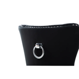 Erica 2 Piece Wood Legs Dinning Chair Finish with Velvet Fabric in Black 808857928108