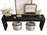 60'' Black Farmhouse Console Table - Retro Wooden Entryway Table with Double Board Suspension W1445P317059
