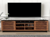 85 inch TV Stand Console for TVs up to 95 inches, No Assembly Required, Black with Bourbon Finish B108P160163