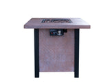 25" H Outdoor Patio Propane Gas Fire Pit Table - 50,000 BTU High-temperature-resistant carving W2691P231711