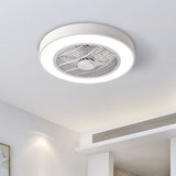 ZUN 20 in. Indoor White Low Profile Ceiling Fan with Integrated Light with Remote Control and Reversible T3096P253303