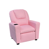 Marisa 22" Pink PU Leather Kids Recliner Chair with Cupholder B061110701
