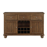 Cherry Finish Traditional Style 1pc Server of Drawers Storage Cabinet w Adjustable Shelf 8-Bottle B011113352