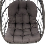ZUN Outdoor Wicker Rattan Swing Chair Hammock chair Hanging Chair with Aluminum Frame and Dark Grey W34965382
