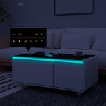 ZUN Modern Smart Coffee Table with Built-in Fridge, Bluetooth Speaker, Wireless Charging, Touch Control W1172P178882