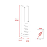 Preston Linen Cabinet, Three Shelves, Four Drawers B128P148966